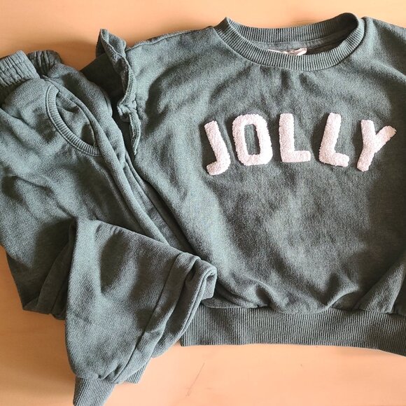 4T JOLLY  Green Sweatshirt/Jogger Set - Picture 1 of 3